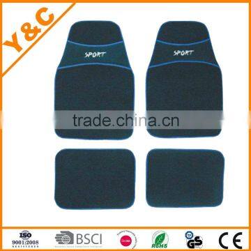 embroider sport for russia and europe markets gigging and non-slip pvc car mat