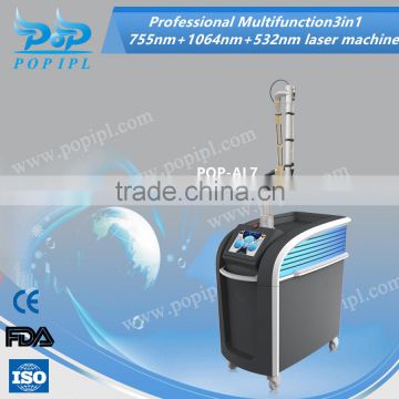 best 3in1 machine POPIPL Professional Multifunction POPIPL's 755nm Alexandrite Laser and long pulsed laser 1064nm