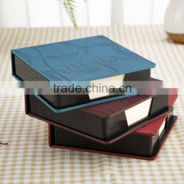 Professional manufacture cheap office school PU leather notebook with note pad calculator
