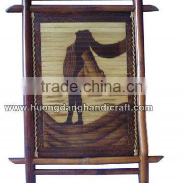 Antique design of bamboo painting handmade in Vietnam