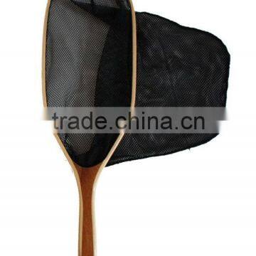 Wooden fly fishing tackle, fishing landing net