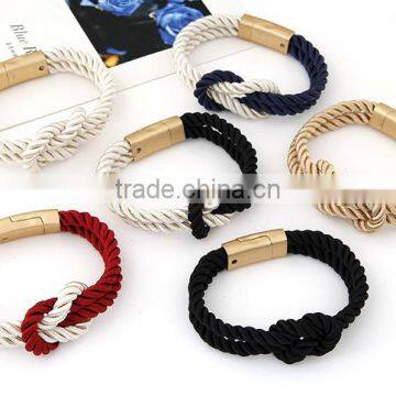 Europe Fashion Bracelet With Braided Rope and Buckle Magnet photo-2