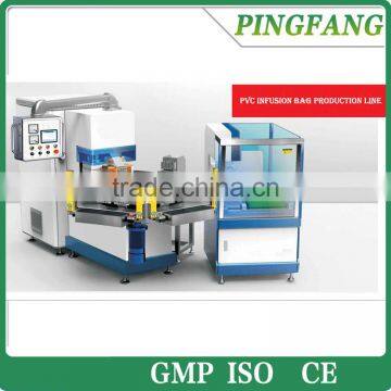 Automatic Six Station Dextrose Soft Bag Sealing Machine, PVC Infusion Bag Production Line