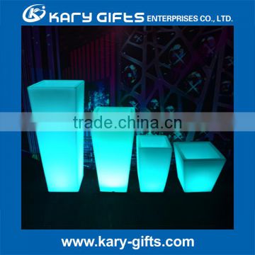 Square Column led Flower pots, led light flower pot, decorative plastic plant pots