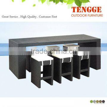 YH-8046 One Bar Table With 6 Stool Bistro Furniture- Rattan Bar Set photo-2