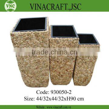 Eco-friendly water hyacinth planter pot in big size set of 3