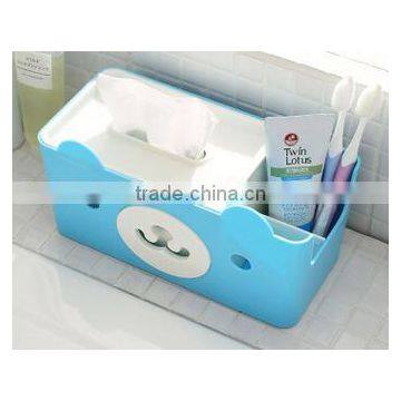 CY059 Multi-functional 4 Colors Tissue Box Cute Bear Paper Holder With Storage Grid photo-5