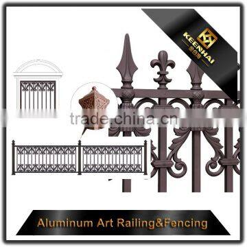 Villa Garden Decoration Powder Coated Cast Metal Aluminum Antique Garden Fence Design