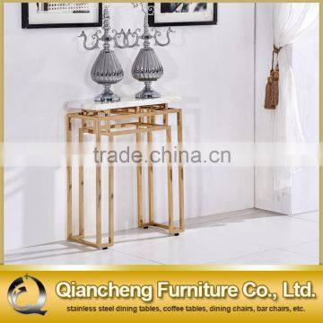 Normcore Golden Console Table With White Marble photo-2