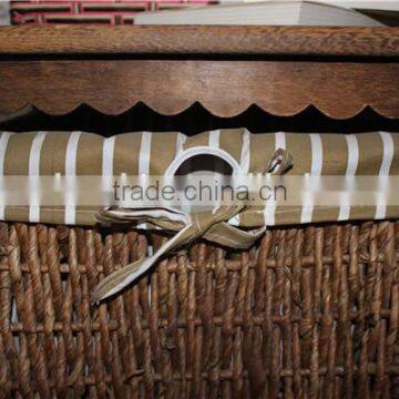 Wooden Cabinet With Four Wicker Drawers and One Door photo-2