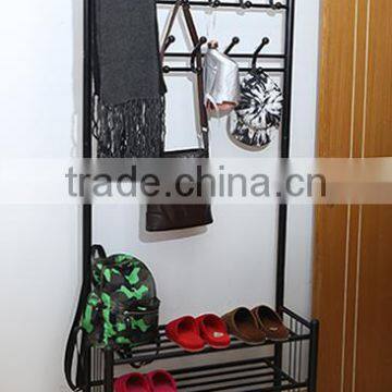 Multi-functional Metal Umbrella Hat Bag Clothes Shoes Stand Shelf Coat Rack photo-2