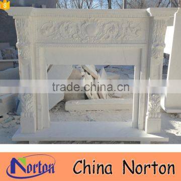 Simple design french artificial white marble fireplace NTMF-F831A