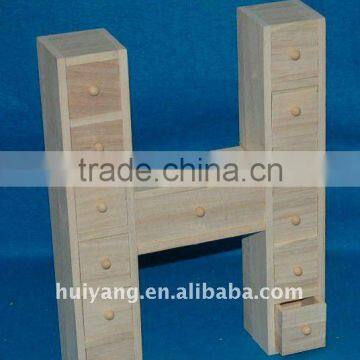 Letter Shape Wooden Cabinet