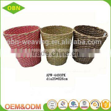 Many Color Handmade 100% Natural Custom Decorative Woven Paper Waste Basket Waste Bin photo-5