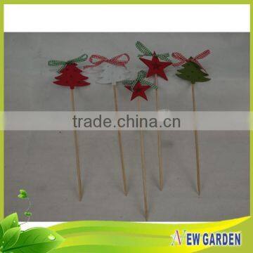 Garden Decoration Plastic and Bamboo Round Decorative Floral Sticks photo-2