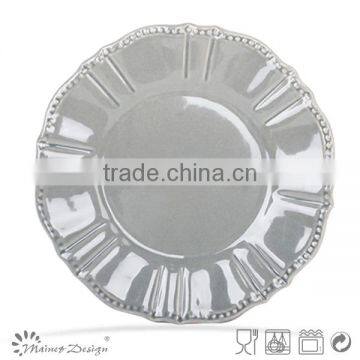 ceramic dinner plate solid color glazed