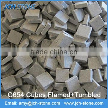 G654 cubes flamed+tumbled plastic stone wall panel