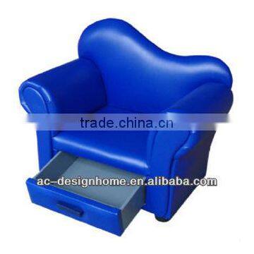 BLUE PVC/WOODEN KID ONE SEAT SOFA