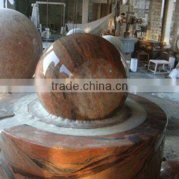 Multicolor Red Granite Rolling Ball Water Fountain with the Base