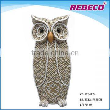 2017 personized resin owl figurine animal figurine for table top deco