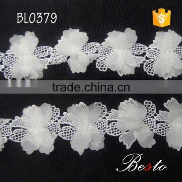 China wholesale indian flower lace trim for lady dress