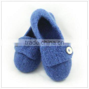 Best Selling Handmade Eco-friendly Blue Felt Slippers