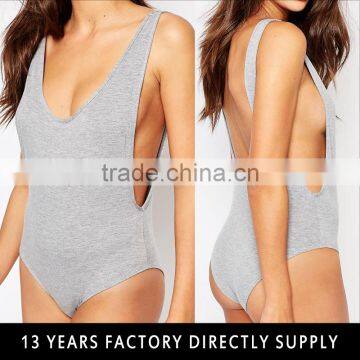 Factory directly wholesale cheap sexy grey women bodysuits