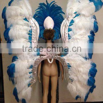 Ornate ostrich feather butterfly wings for carnival party