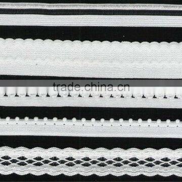 Custom high quality white crochet nylon spandex sewing elastic rubber tape for underwear