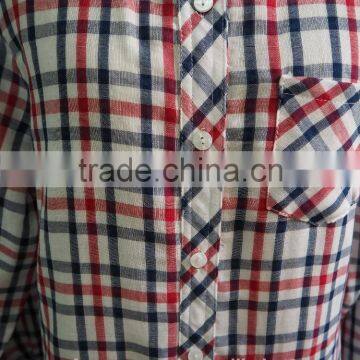 White With Multi-Colour Tartan Plaid Soft Point Collar and Box Pleated Back Yoke Button Down Long Shirt photo-5