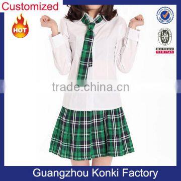 Factory OEM custom plaid pattern skirt girls high school uniform