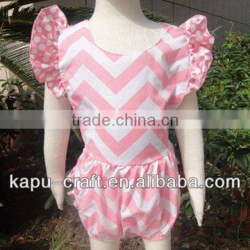 Hot Sales Chevron Cotton Romper, Zig Zag Romper for Little Baby photo-3