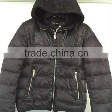 Men's down jacket stock textile garments stock lot sale readymade garments stock lot