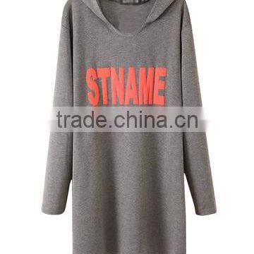 Autumn Season Women's Plus Size Custom Text Printing Hooded Long Hoodie photo-3