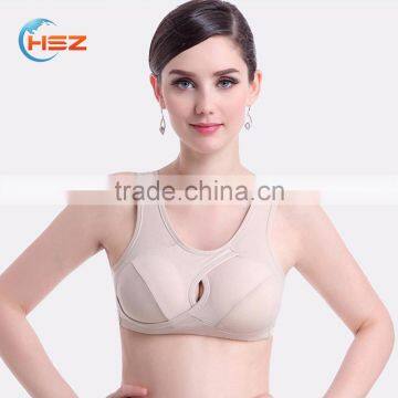 HSZ-001 Cotton Front Opening Bralette Breast Feeding Bra Nursing Bra With Button Maternity Nursing Bra Maternity photo-3