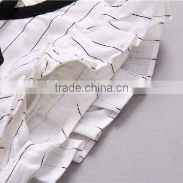 New Design Pink Striped Shirt Black Skirt Little Girl OL Wind Clothing Set 2017 Hot Sale photo-6