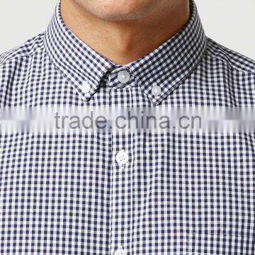 Navy Check Button Down Long Sleeve Smart Shirt photo-3