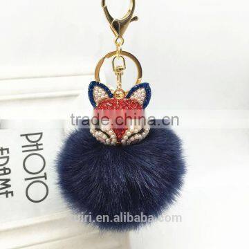 2017 New Fashion Cute Faux Fur Ball Plush Keychain Car Key Chain for Bag Pendant Fmq-11 photo-2