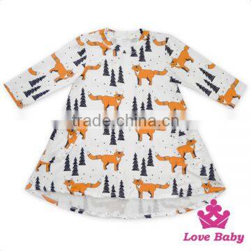 FAUX SUEDE Evening Dress Long Sleeve Printed High-Low With 2 Pockets Latest Frock Designs photo-3