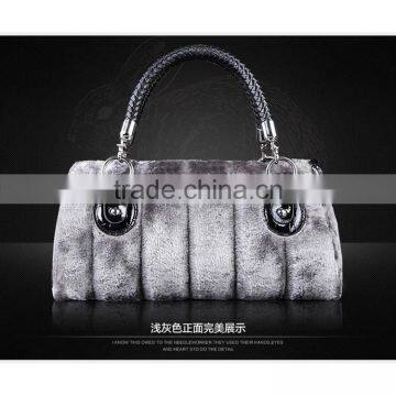 Grace Luxury Imitation Feather Party Hand Bag for Woman Gender Straw Bag Fur Bag Charm photo-2