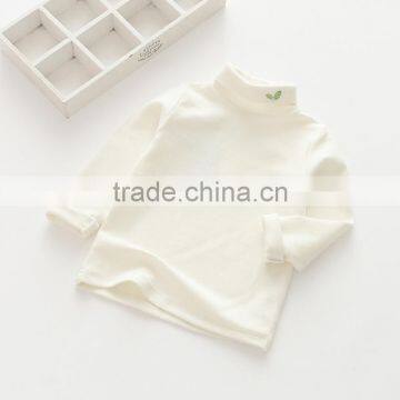 S60639B Autumn Kid High Collar Shirt Cotton Embroidered Long-Sleeved Boys Girl Baby T-shirt photo-4