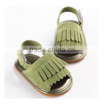 Rubber Sole Wholesale Faux Leather Moccasins Kids Sandals China photo-6