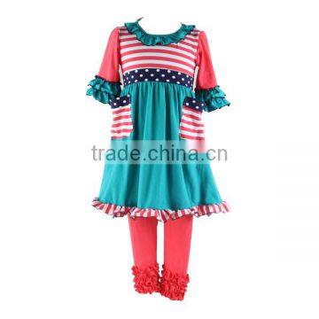 Fashion Popular Newest Design Girls Fall Ruffle Outfits Girls Boutique Clothing For Baby Girl