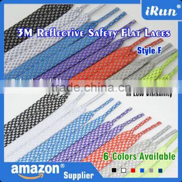 Royal Blue Flat Laces For Sneakers - 9mm Flat Yeezy Laces With 3M Reflective Fibers - With Plastic Tips Customized - 6Lace Color photo-5