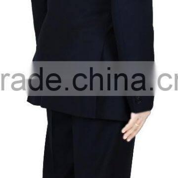 NAAMS MEN'S WOOL 2 BUTTON 2 VENT SLIM FIT SUIT JACKET FLAT FRONT PANT NAVY photo-2