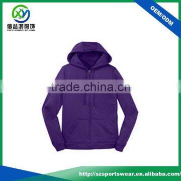 Purple color Fleece full zip anti-static ladies sport jacket