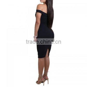 China Guangzhou Clothing OEM One-piece Dress Back Split Tight One-piece Dress photo-3