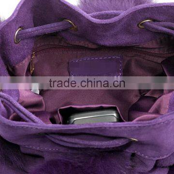 Fox Fur Tote Bag, Fox Fur Bag, Mink Fur BagTop Fashion Fluffy Real Fox Fur and Genuine Cow Leather Women Lady Shoulder Mini Mess photo-6