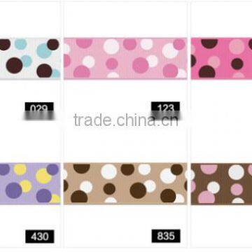 Hi-ana Ribbon 181 Colorful Polka Dot Printed Ribbon,polka Dot Satin/grosgrain Ribbon for Christmas photo-3