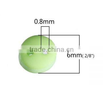 Resin Sewing Buttons Scrapbooking 2 Holes Round Green 6mm Dia photo-2